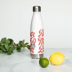 Photo of a stainless steel water bottle